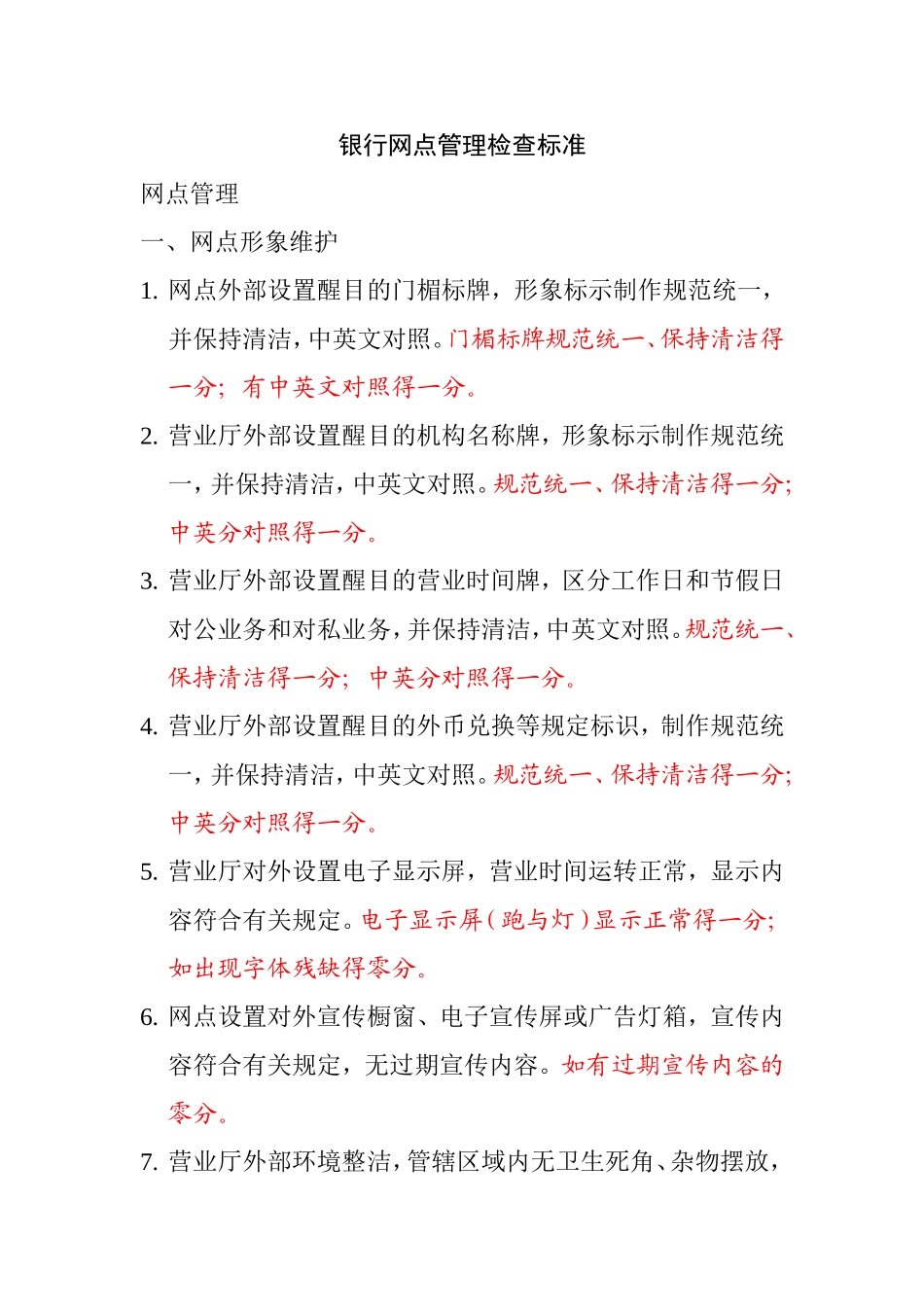 银行网点管理检查标准_第1页