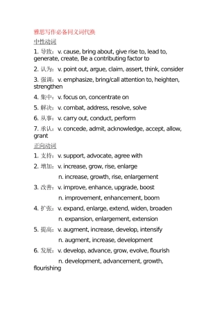 英语雅思写作必备同义词代换