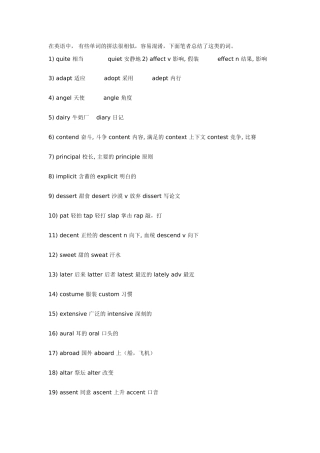 英语单词拼法相似容易混淆总结