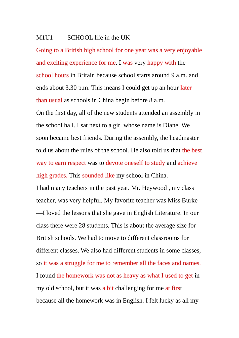 在英国的学校生活_第1页