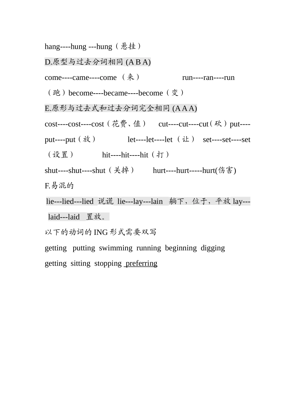 初中英语不规则动词公式记忆法知识点梳理汇总_第3页