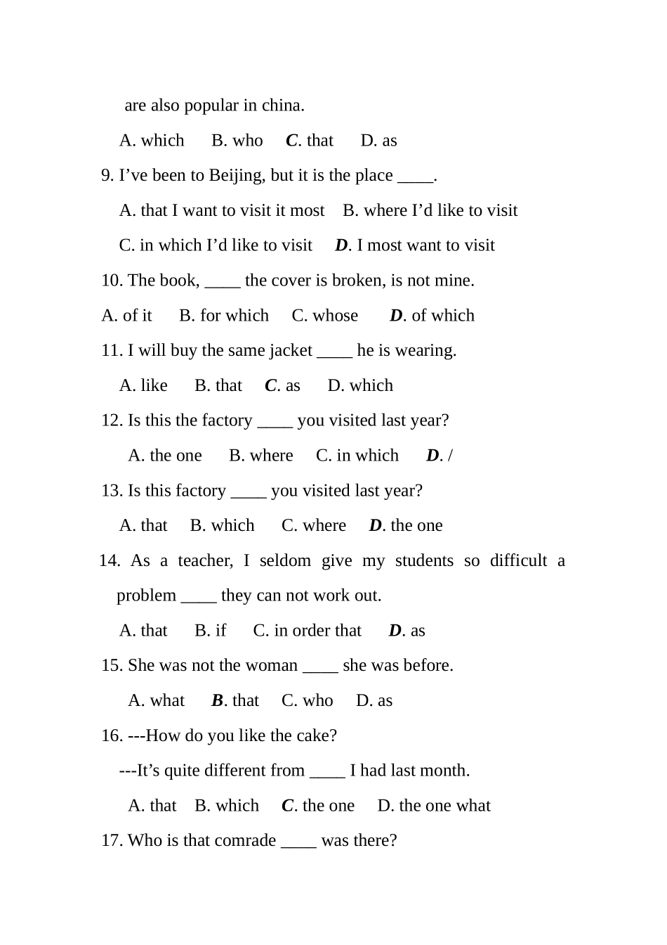 定语从句二次练习测试题_第2页