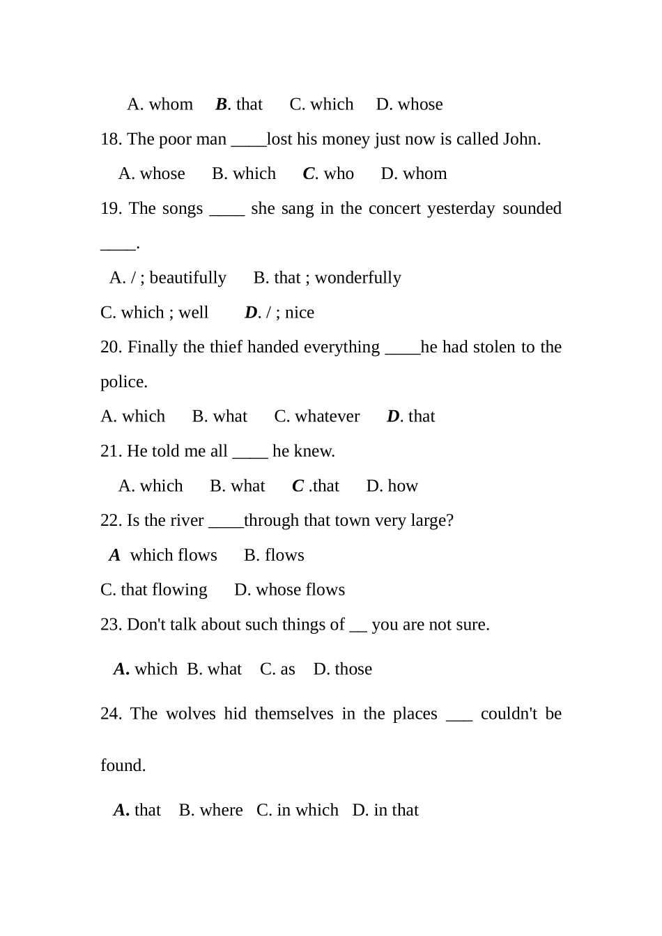 定语从句二次练习测试题_第3页