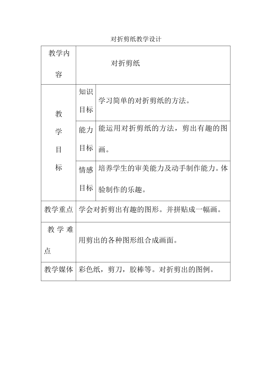 对折剪纸教学设计_第1页