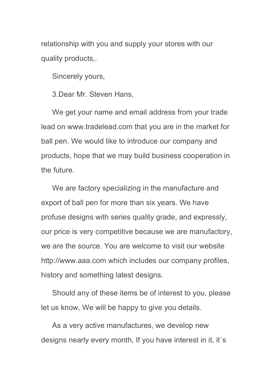 很经典的外贸开发信范文_第3页