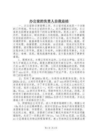 办公室的负责人自我总结