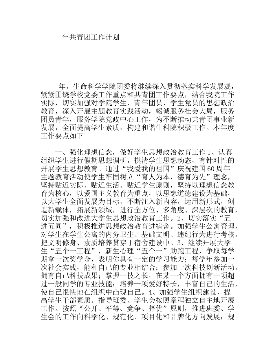 共青团工作计划_第1页