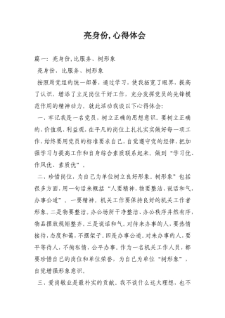 亮身份,心得体会 感悟体会