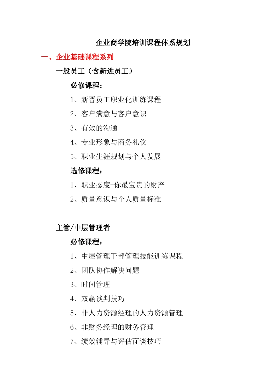 企业商学院培训课程体系规划_第1页
