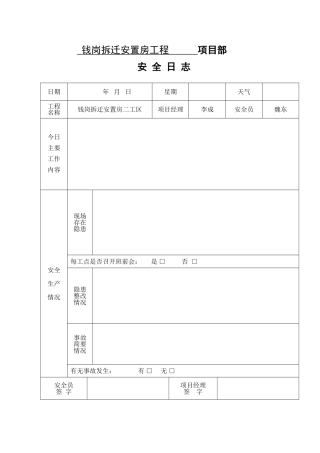 钱岗拆迁安置房工程项目部