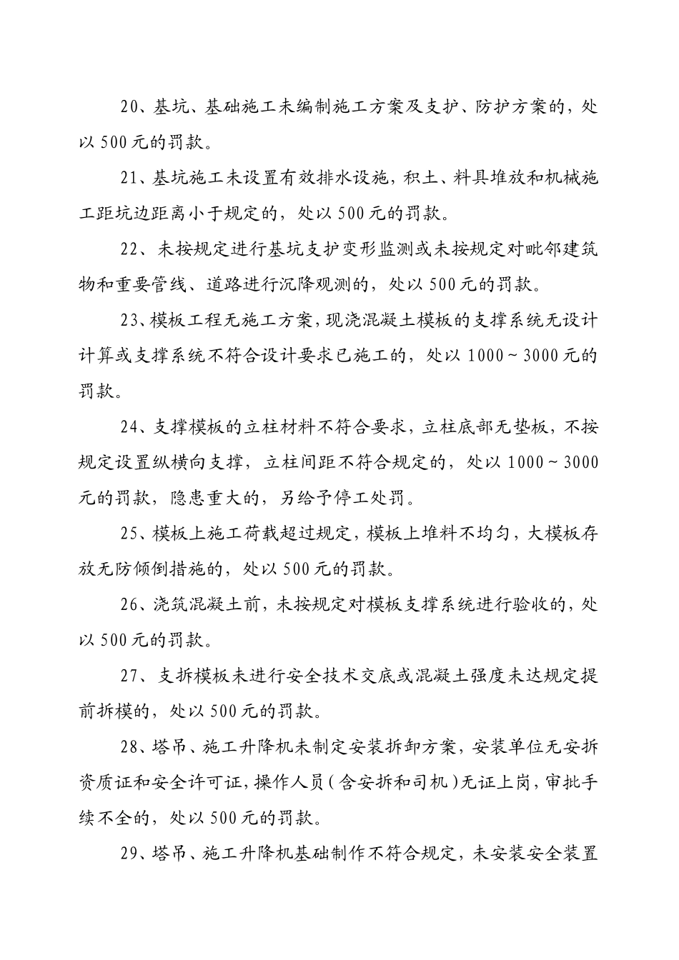 施工现场安全文明处罚规定_第3页