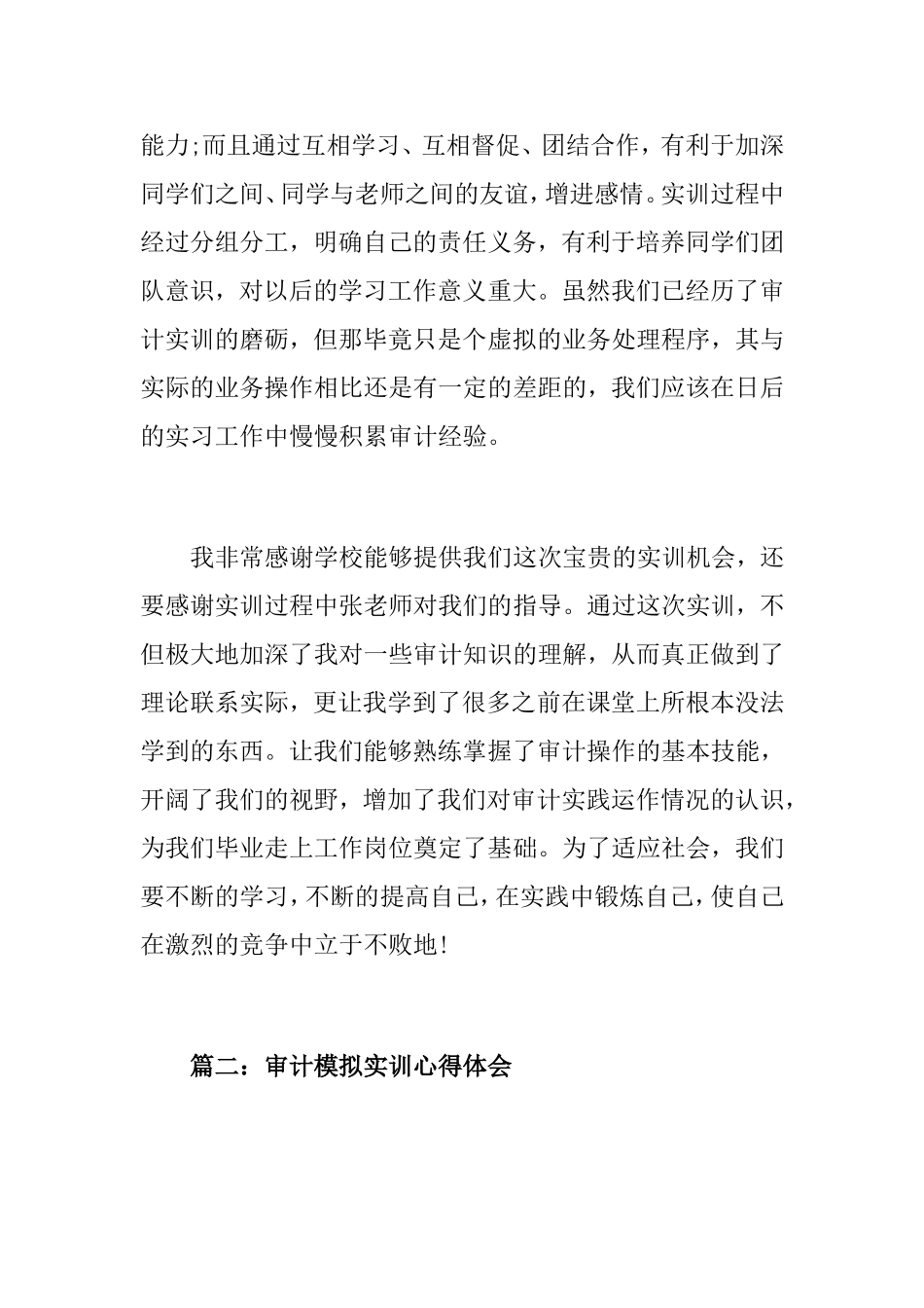 审计模拟实训心得3篇_第3页