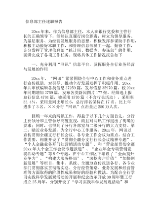 信息部主任述职报告