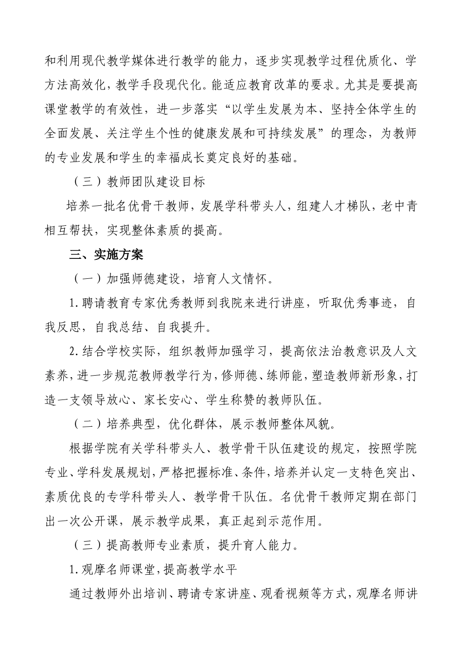 特色项目建设师资队伍建设方案_第2页