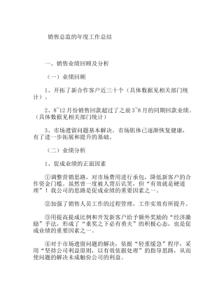 销售总监的年度工作总结