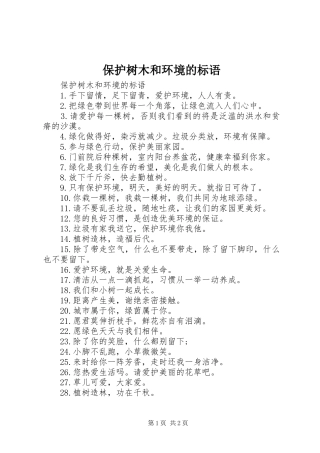 保护树木和环境的标语