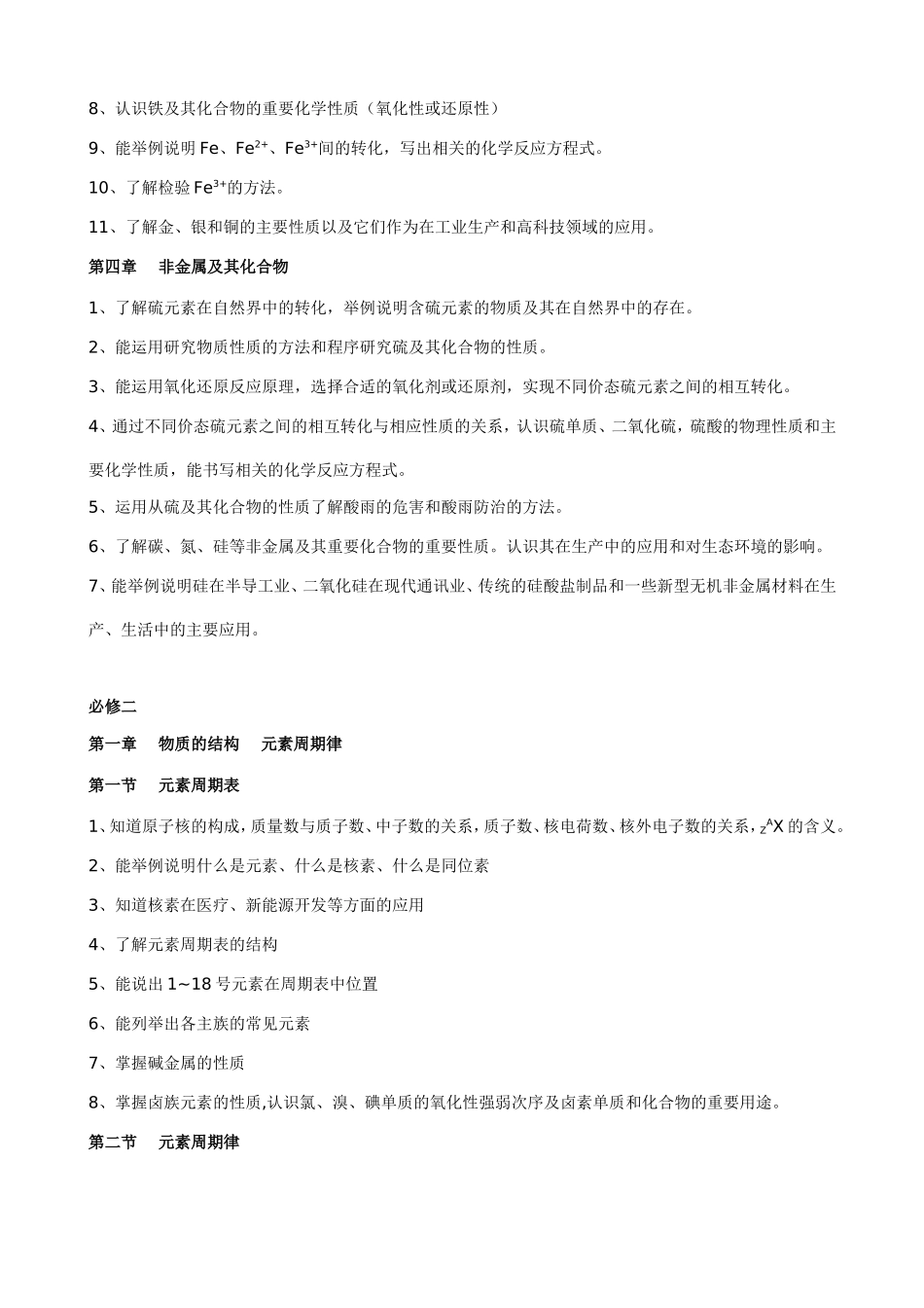 （人教版）高中化学会考知识点总结_第3页