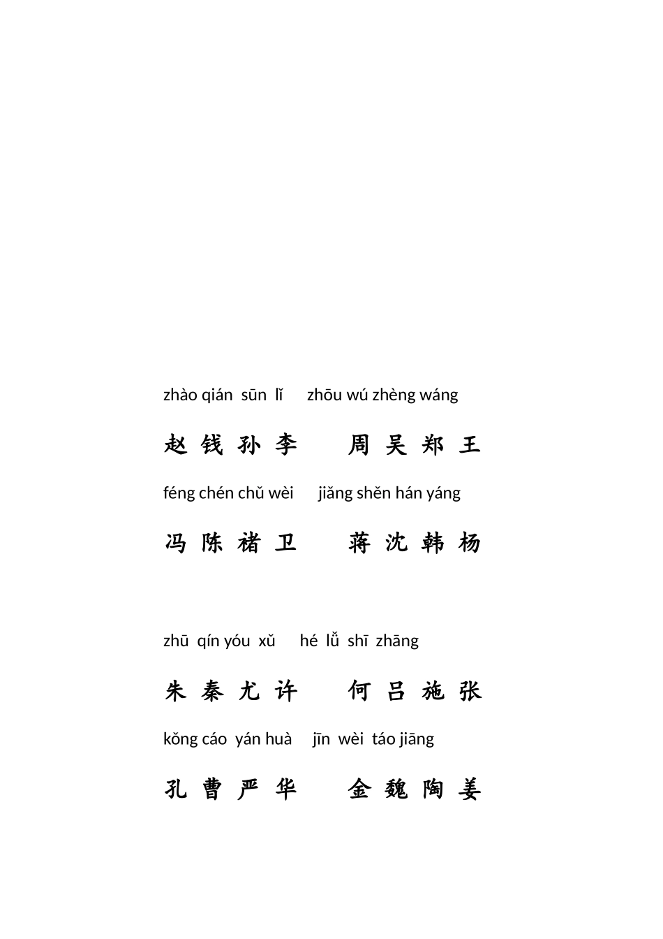 “每日晨诵”之一《百家姓》_第2页