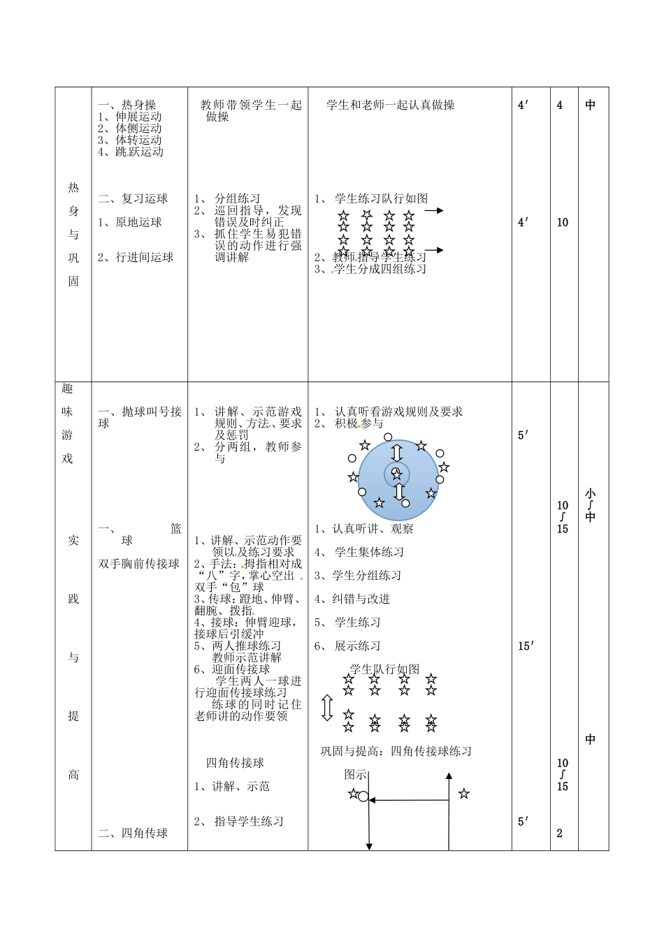 篮球双手胸前传接球教案_第2页