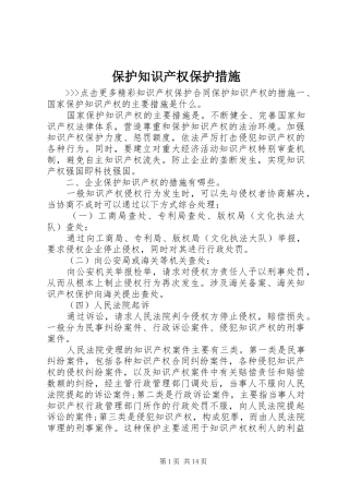 保护知识产权保护措施