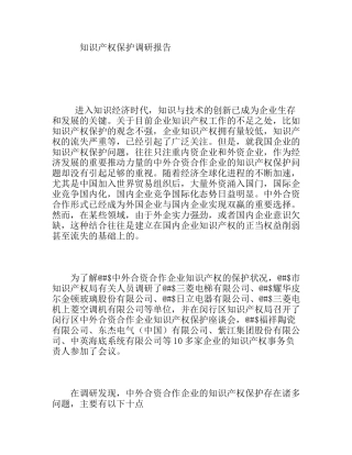 知识产权保护调研报告