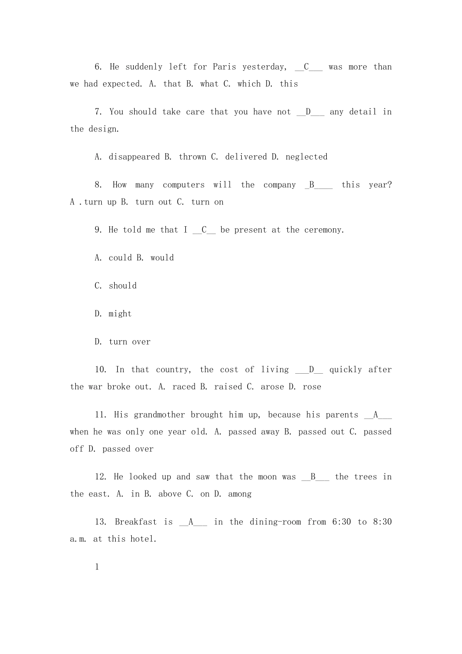 英语1000道词汇考题及答案_第2页