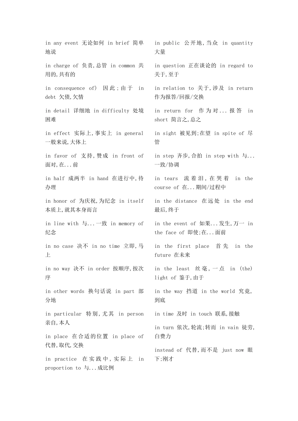 英语Ｂ级常考、常用短语_第3页