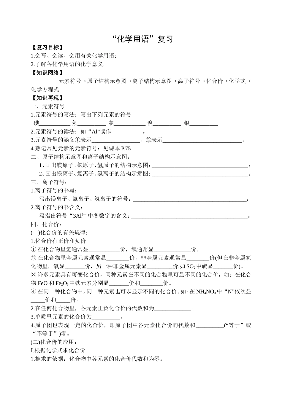 “化学用语”复习_第1页