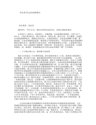 村支部书记总结述职报告