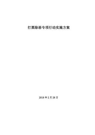 打黑除恶专项行动实施方案