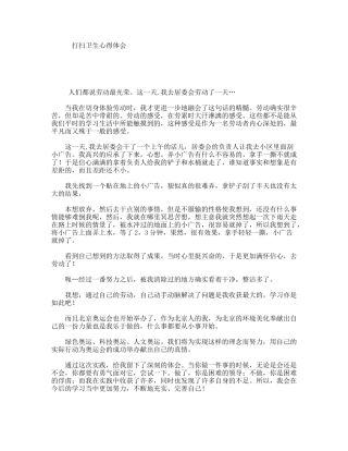 打扫卫生心得体会