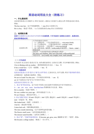 英语动词用法大全（附练习）