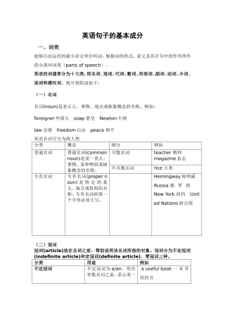 英语句子的基本成分