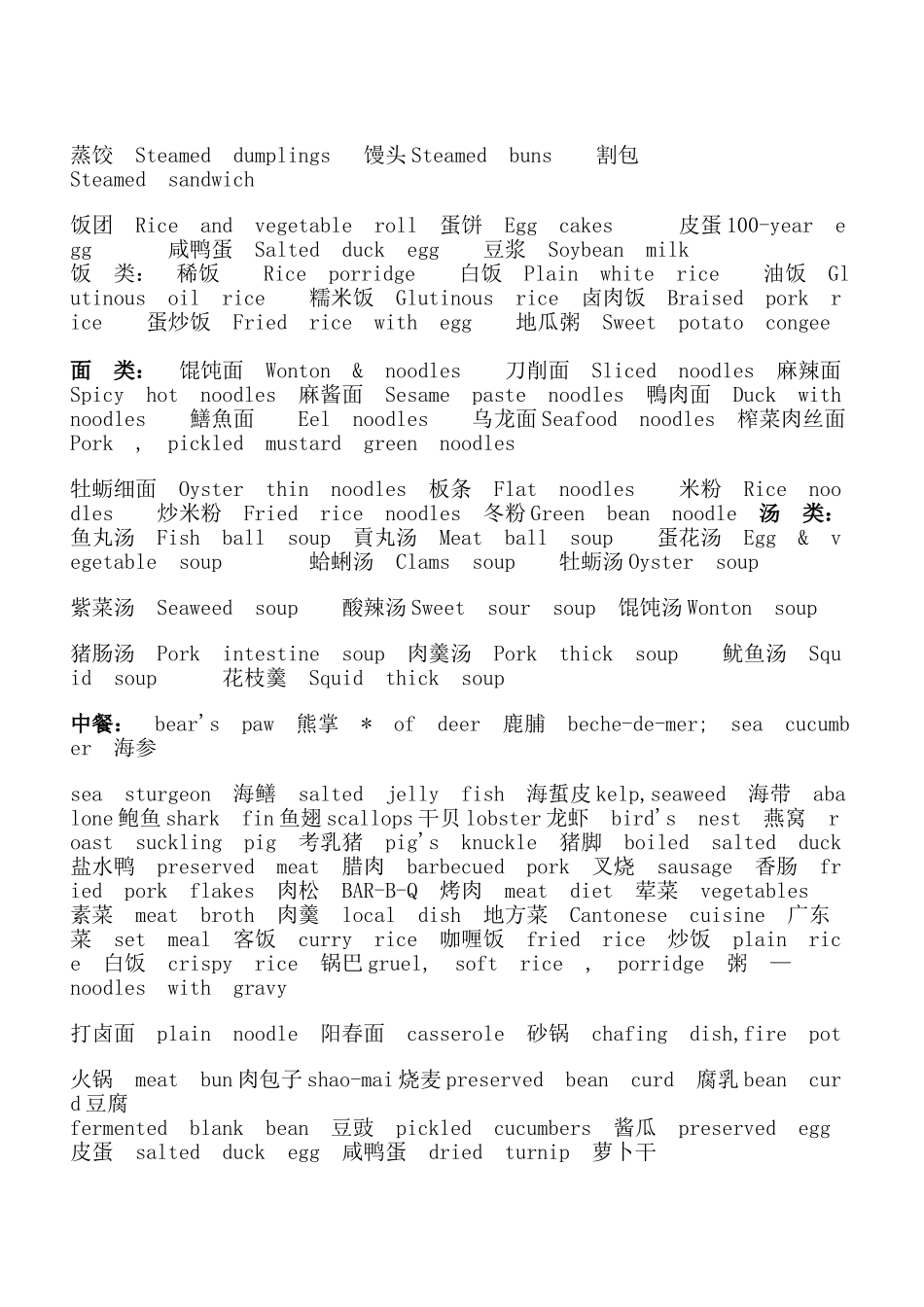 英语食物名称大全_第3页