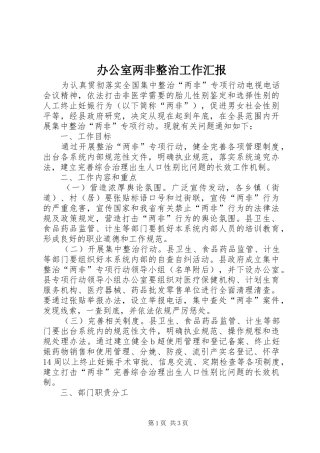 办公室两非整治工作汇报