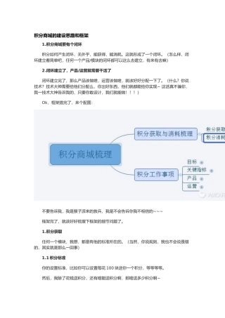积分商城的建设思路和框架