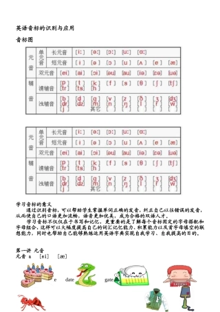 英语音标的识别与应用