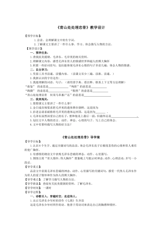 《青山处处埋忠骨》教学设计