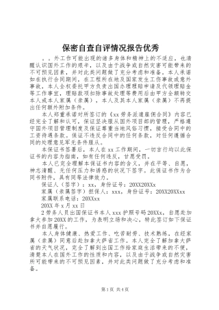 保密自查自评情况报告优秀