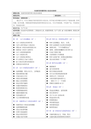 创新型质量管理小组活动指南