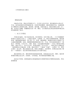 大学商贸局实习报告