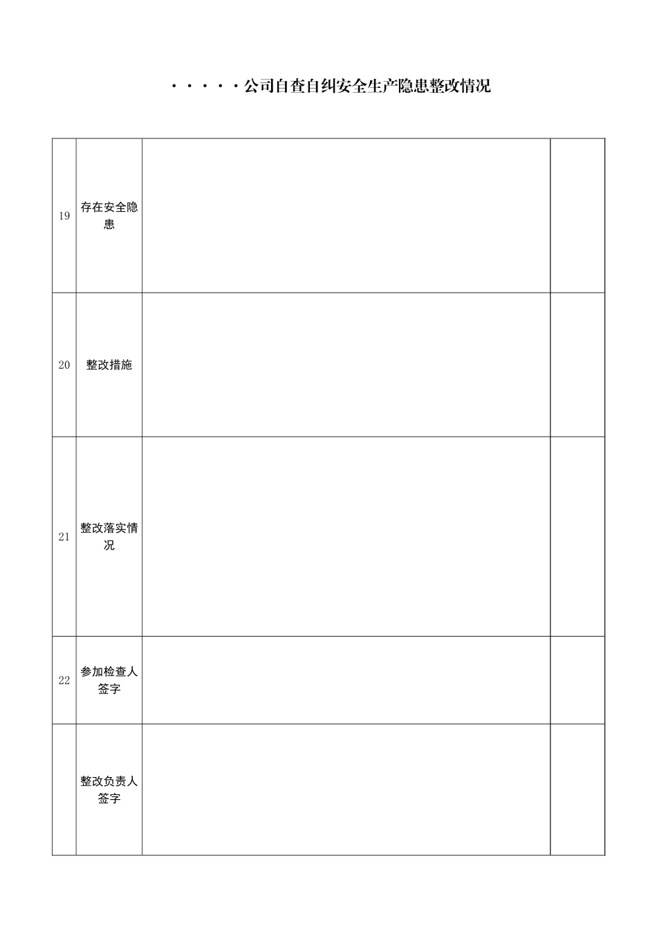 公司安全生产自查自纠现场隐患排查表_第3页