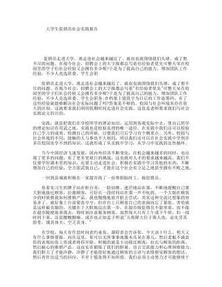 大学生促销员社会实践报告