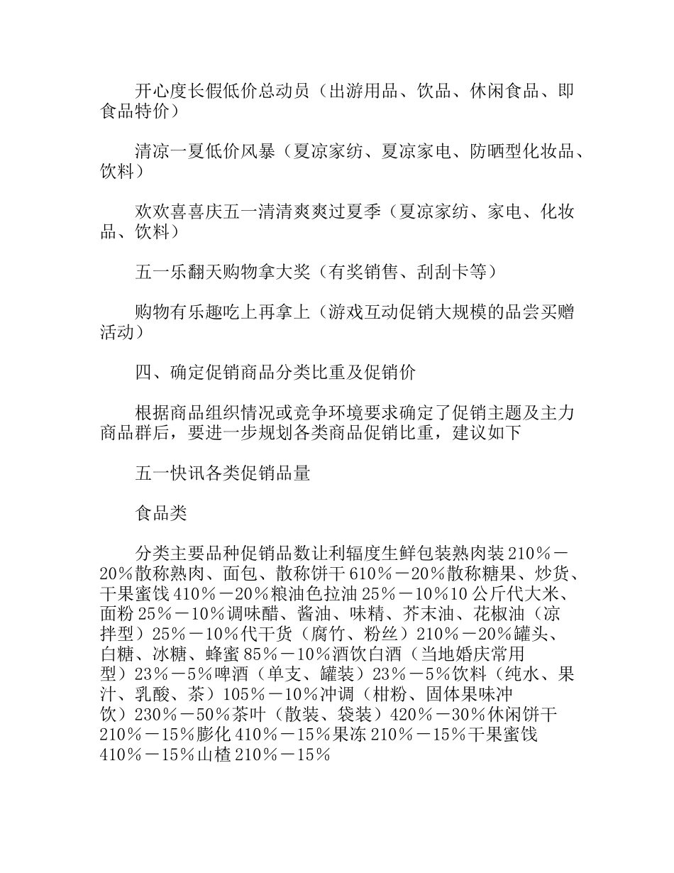 五一节超市商业促销活动方案_第3页