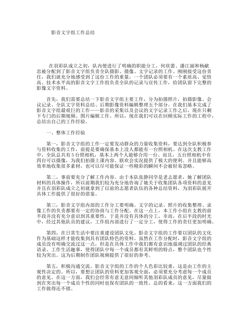 影音文字组工作总结_第1页