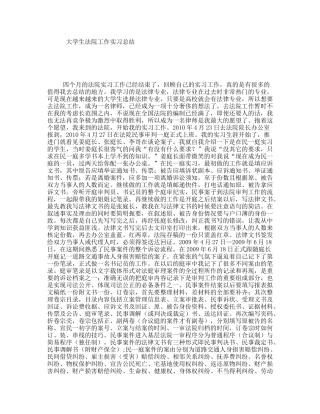 大学生法院工作实习总结