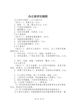 办公室评比细则