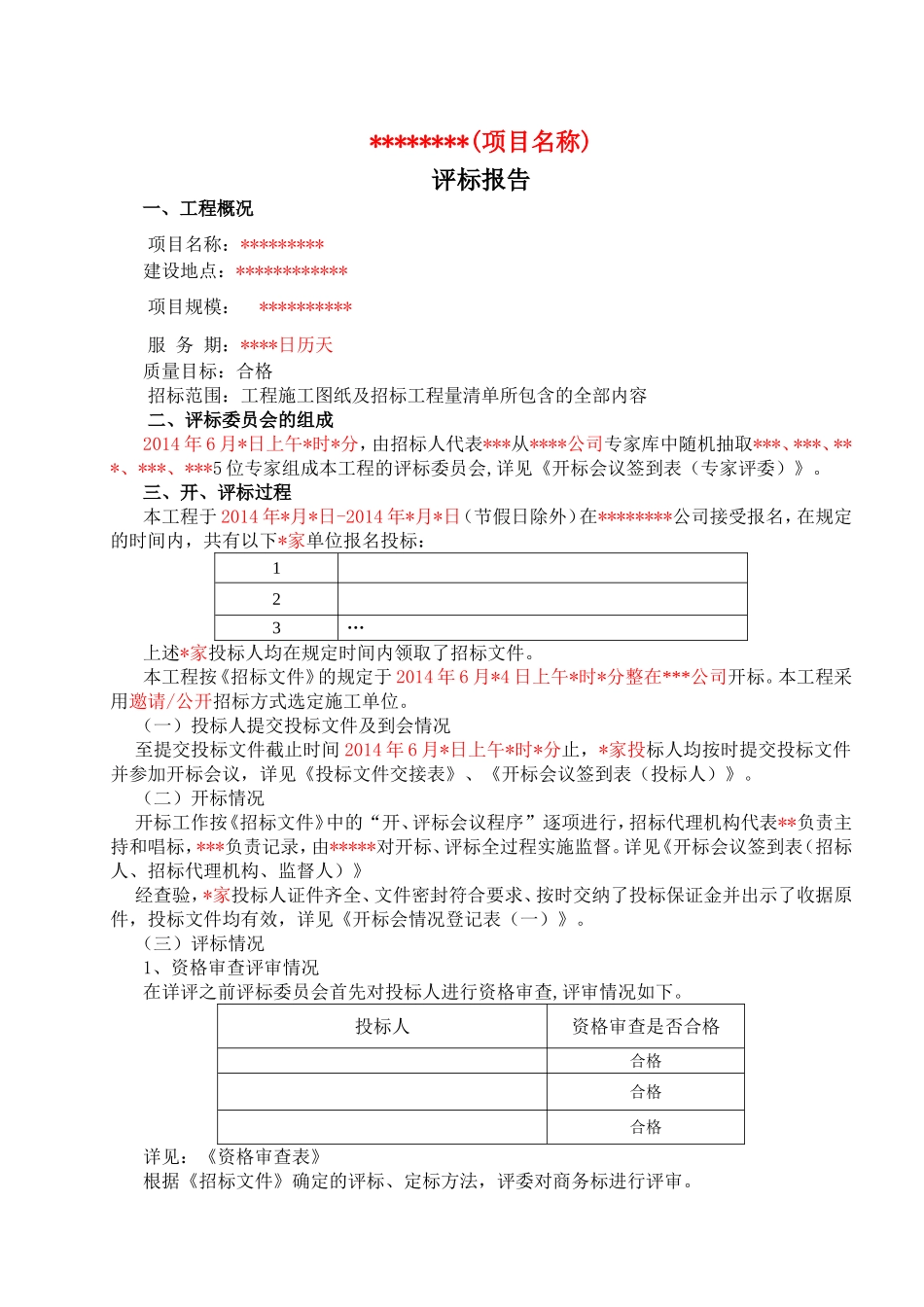 评标报告通用模板_第2页