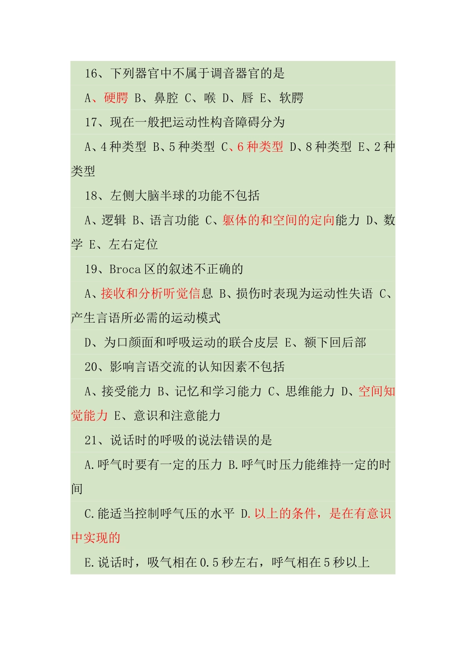言语治疗学 测试练习题_第3页