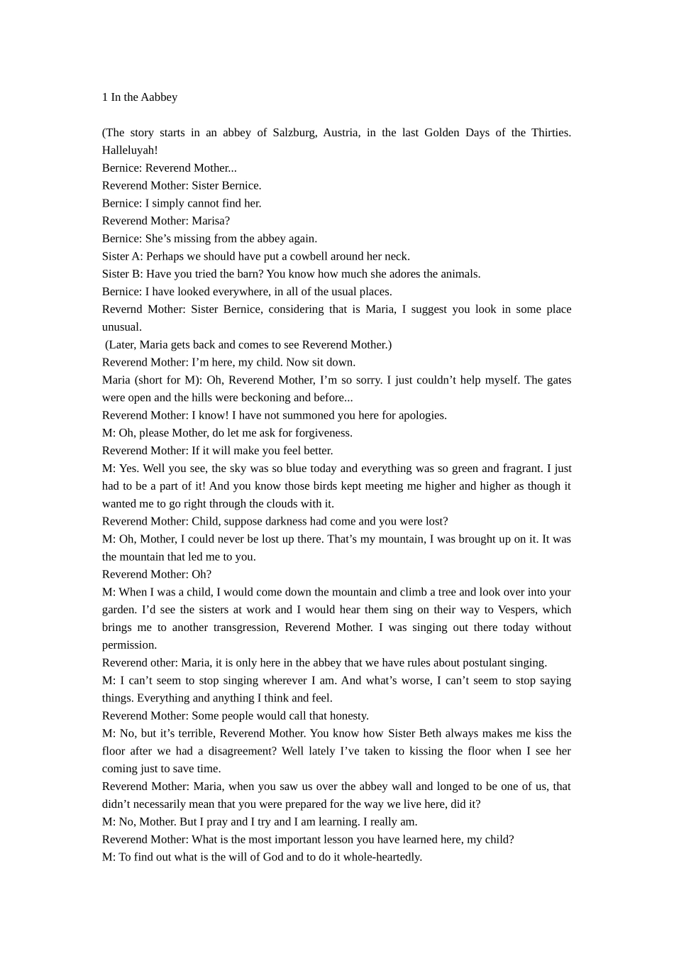 英语试卷  In the Aabbey_第1页